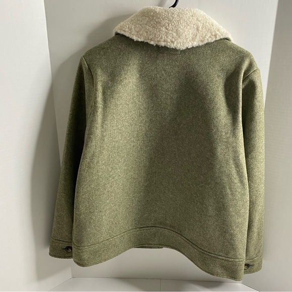 Old Navy Women’s Green Sherpa Wool Collar Green Jacket Size Small - Picture 2 of 8